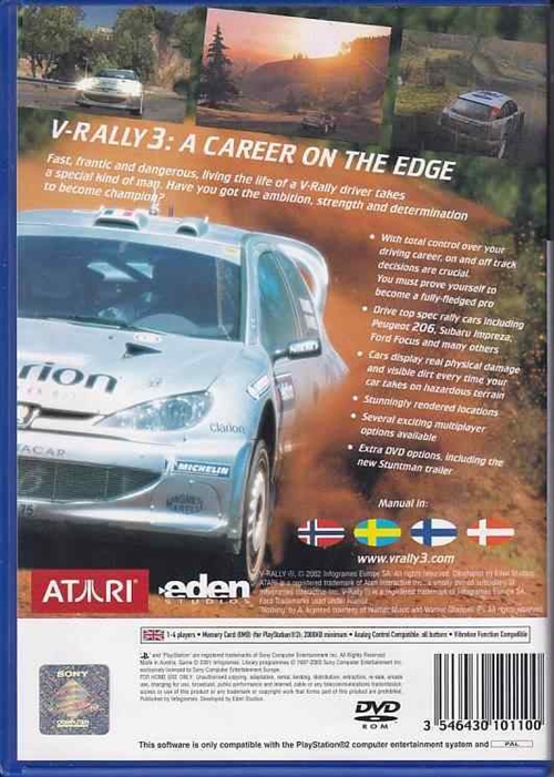 V-Rally 3 - PS2 (B Grade) (Genbrug)